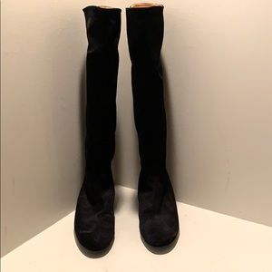 Lanvin suede knee high boots